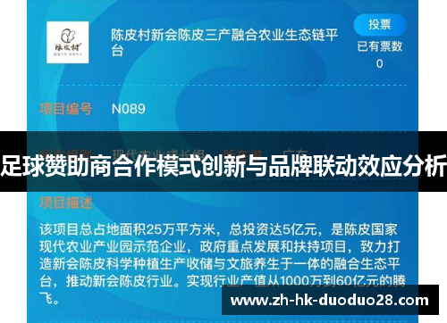 足球赞助商合作模式创新与品牌联动效应分析 足球赞助商合作模式创新与品牌联动效应分析